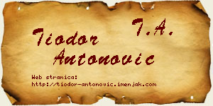 Tiodor Antonović vizit kartica